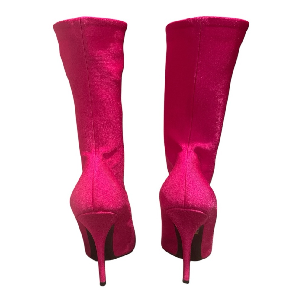 Hot Pink Stiletto Sock Boots - Picture 3 of 5